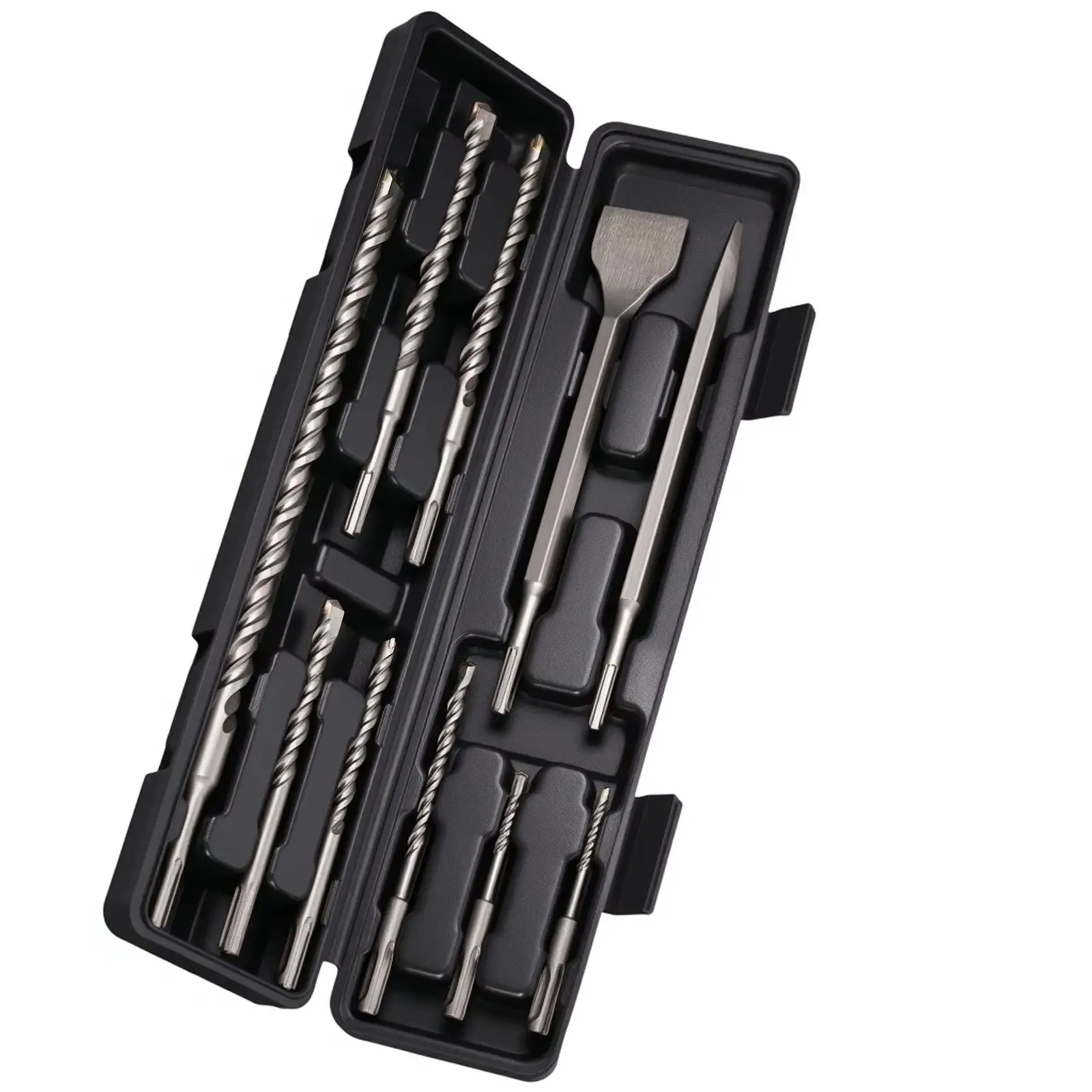 

10 шт., точечное/плоское долото, электрический молоток для бетона, набор инструментов для кладки, с хвостовиком SDS Plus для гранита, стены, камня