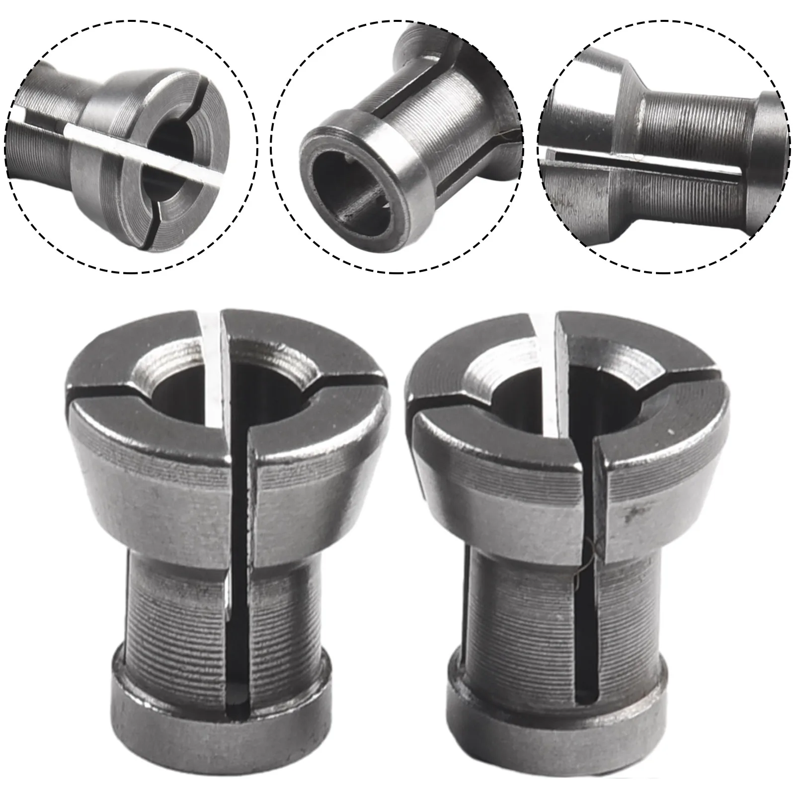 

223322222222222 2PCS 6/6.35/8/9.5/10mm Collet Chuck Adapter Engraving Trimming Machine Router Milling Cutter Accessories