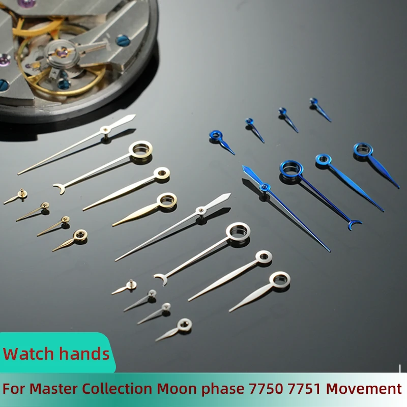 

7750 7751 Hand Pointer Watch Needle Silver Gold Blue Needles For Longines Master Collection Moonphase Watch Movement Watch Hands