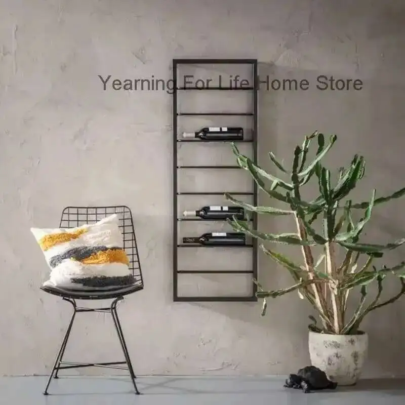 

Minimalist Simple Design Antique Wine Cabinet Display Rustic Kitchen Wine Cabinet Bakers Wall Aesthetic Metal Vinoteca Furniture