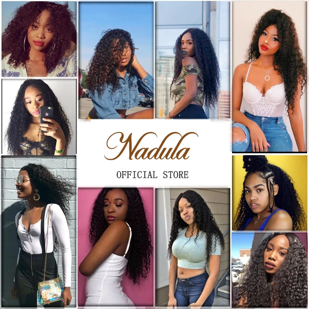 Nadula Curly Weave Human Hair Bundles Malaysian Curly Hair 3/4 Bundles Deal Malaysian Hair Extensions 8-26INCH Remy Hair Weaves