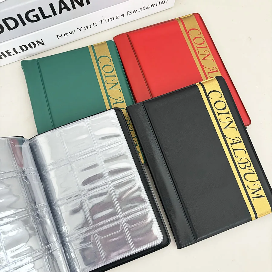 Sharknag 1 set di album di monete piccole con inserto diretto per monete commemorative, album da collezione di monete in rame