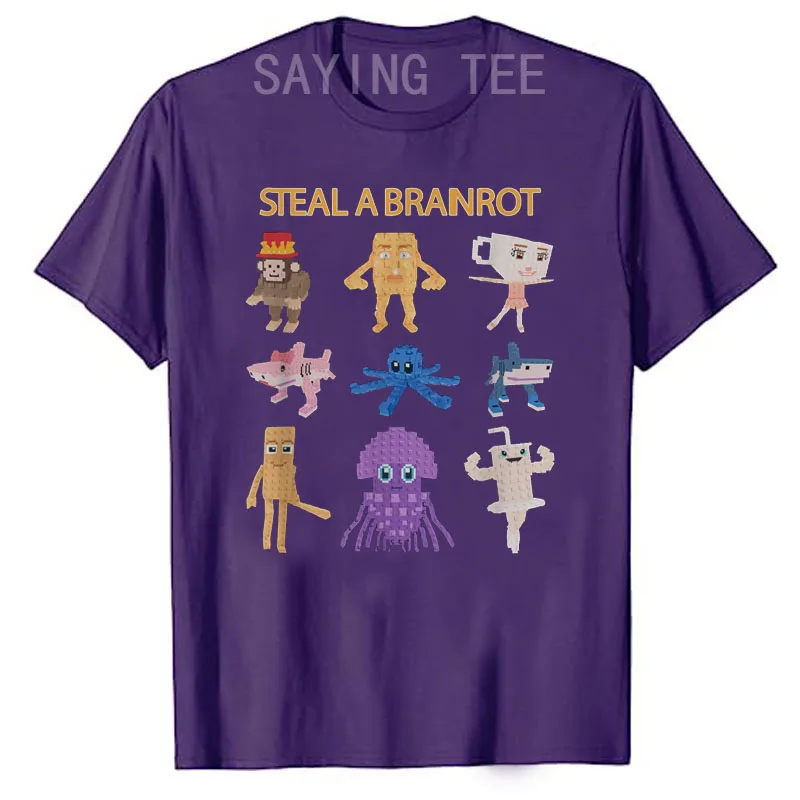 سرقة الدماغ روت مضحك ألعاب تصميم تي شيرت الإيطالية Brainrot لعبة فيديو Y2k قائلا المحملة الجدة هدية القطن قصير الأكمام البلوزات