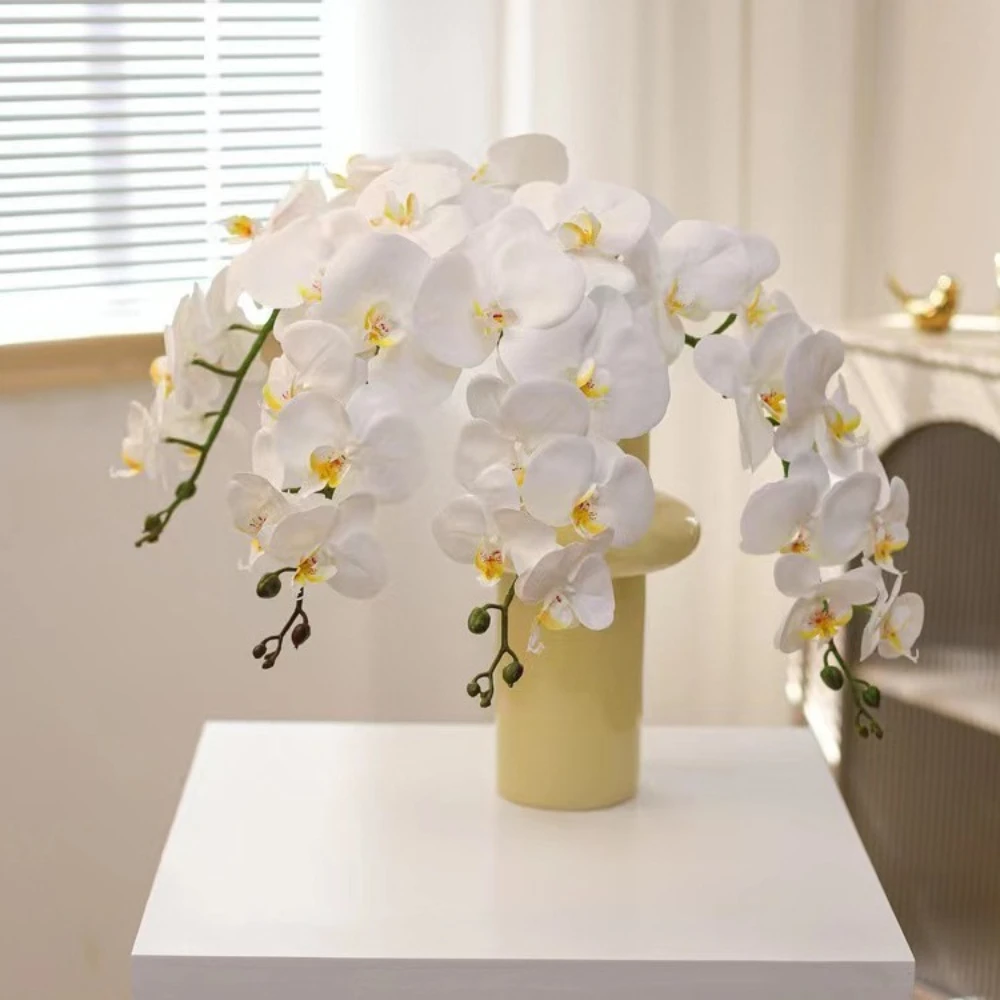 69 سنتيمتر فالاينوبسيس الاصطناعي فروع زهرة اللمس الحقيقي فو السحلية ينبع لترتيب الأزهار حفل زفاف ديكور المنزل