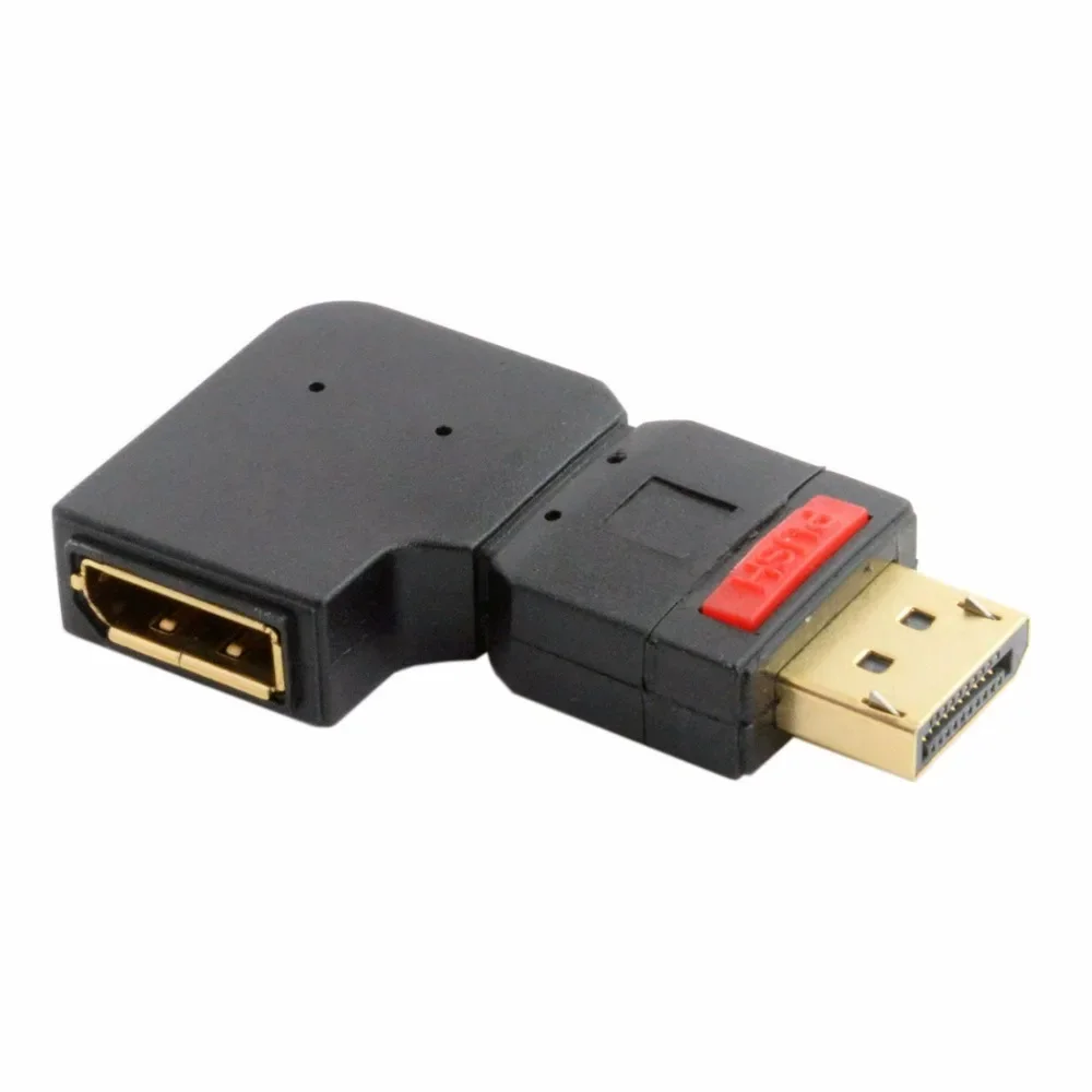 มุมขวา 90 องศา DisplayPort ชายหญิงอะแดปเตอร์มาตรฐาน DP 4K DP Elbow Design Connector