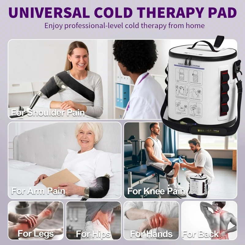 Cold Recovery Device Ice Water Circulating System with Compression Pad for Muscle Care Programmable Cooler for Knee Shoulder