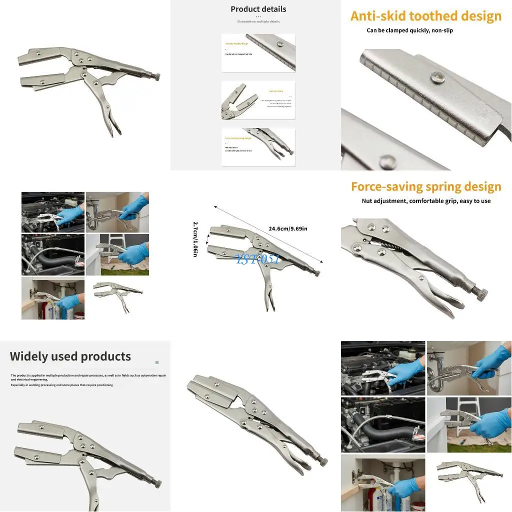 

E15A Lightweight 10Inch Hose Clamping Pliers Heavy Duty Ergonomic Grip for Secure Holding on Various Tubing Applications