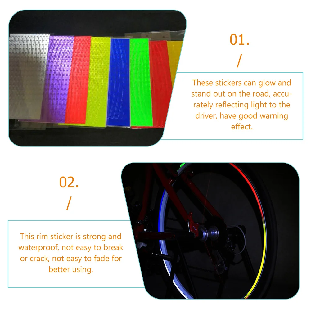 

18 Pcs Car Rim Tires Reflective Stickers Strong Waterproof Glow Visual Personalized Decoration Bike Wheel Tape
