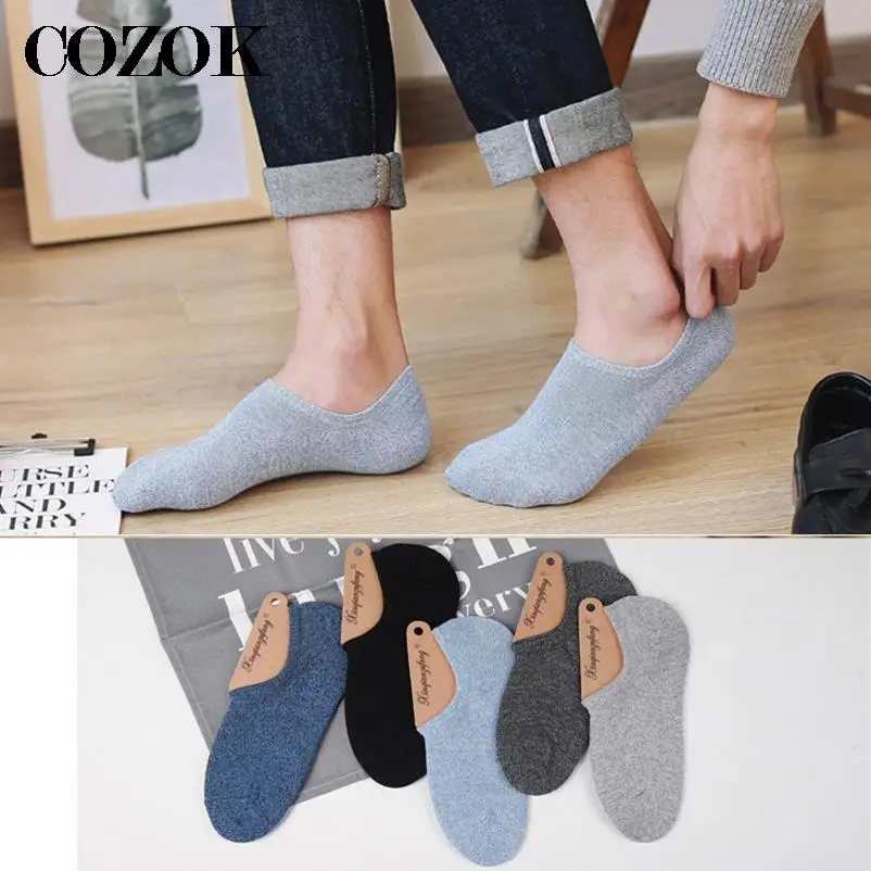 3Pairs/Lot Socks Men Hot-sell Socks Classic Male Quality Combed Cotton Invisible Man Sock Slippers Sox Shallow Mouth Summer Sock