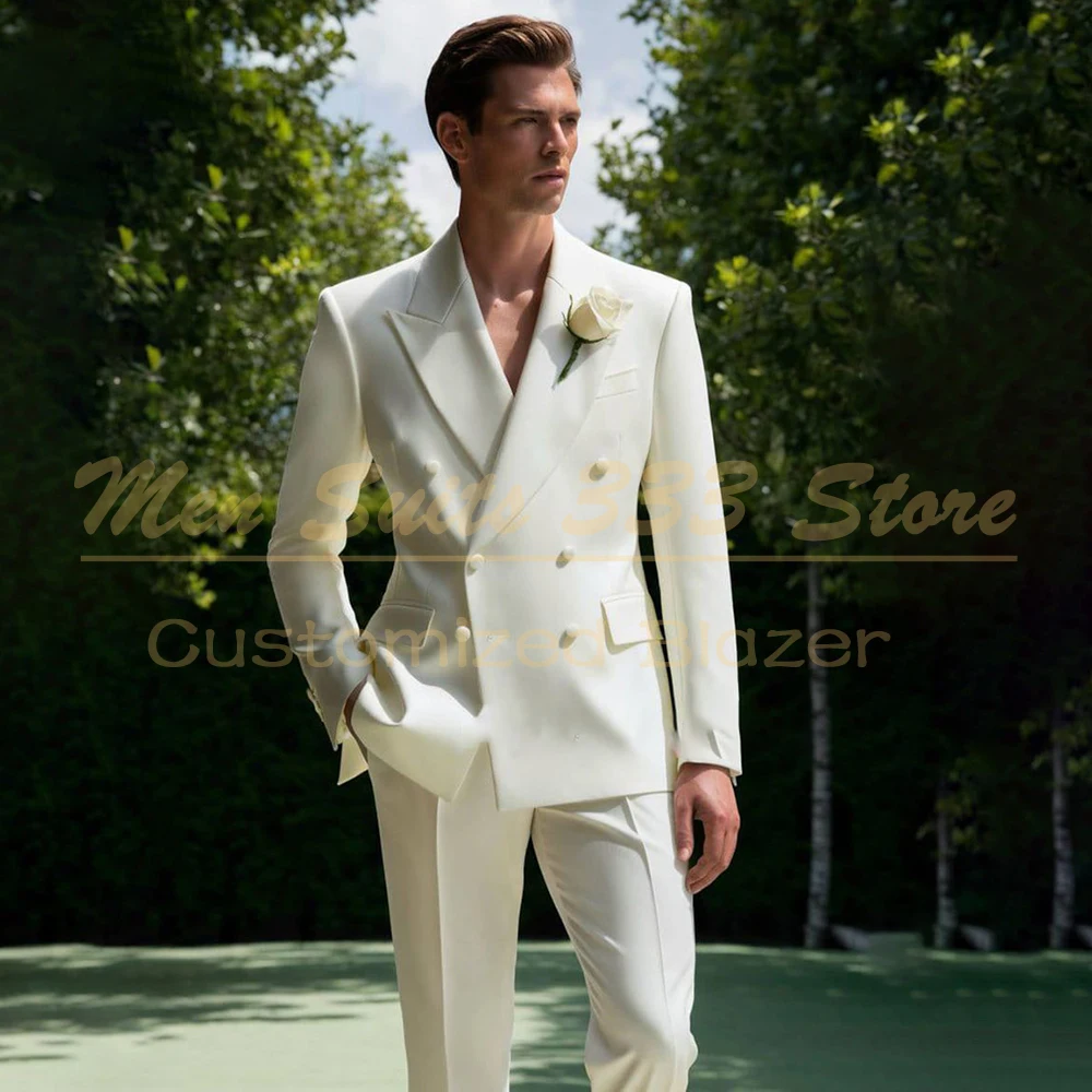 

Customized Wedding MEn's Suits 2026 Fashion Peak Lapel Gentlemen Blazer Fashion 2 Piece Jacket Pants Outfits Luxury Clothing