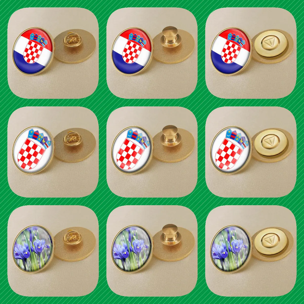 Croatia Croatians Map Flag Brooches Badges Lapel Pins