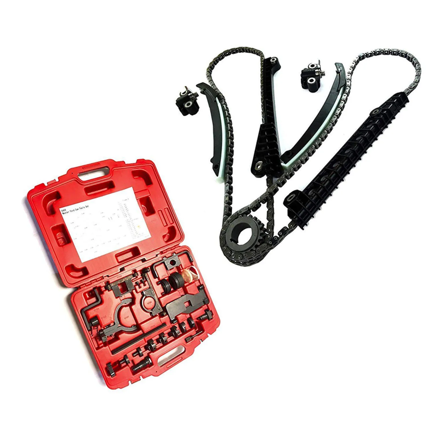 Timing Chain Kit & Timing Tool fit 5.4 6.8 L V8 GAS SOHC For Ford F150 250 350 450 Lincoln Navigator Expedition 5.4L 6.8L 02-09