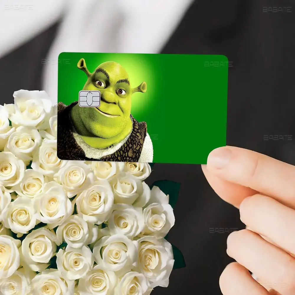 كارتون مضحك S-Shrek Anmie ملصق فيلم غطاء الجلد لبطاقة الائتمان بطاقة الخصم البنك الأمامية #4