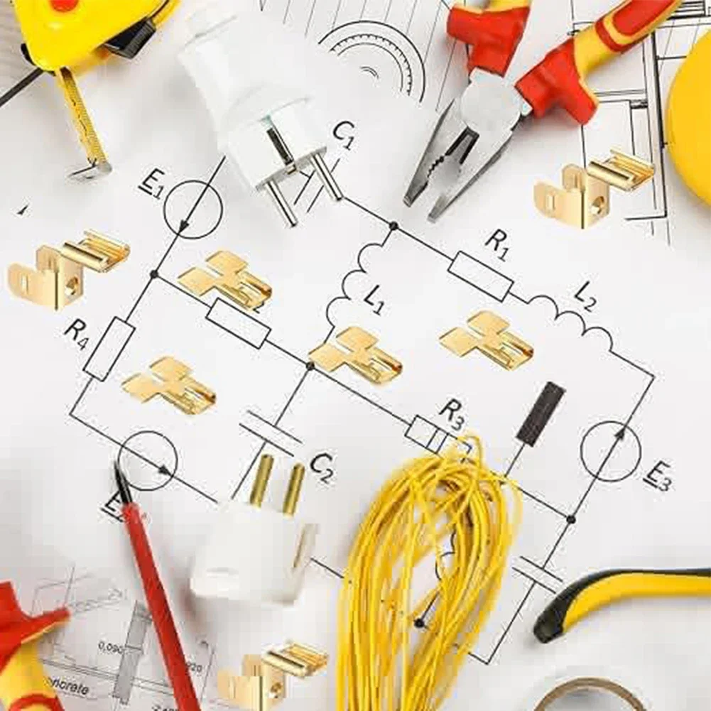 Electrical Double Male Female Adapter, Piggyback Spade Connectors Piggy Back Terminals Double Piggyback Spade Connector Yellow