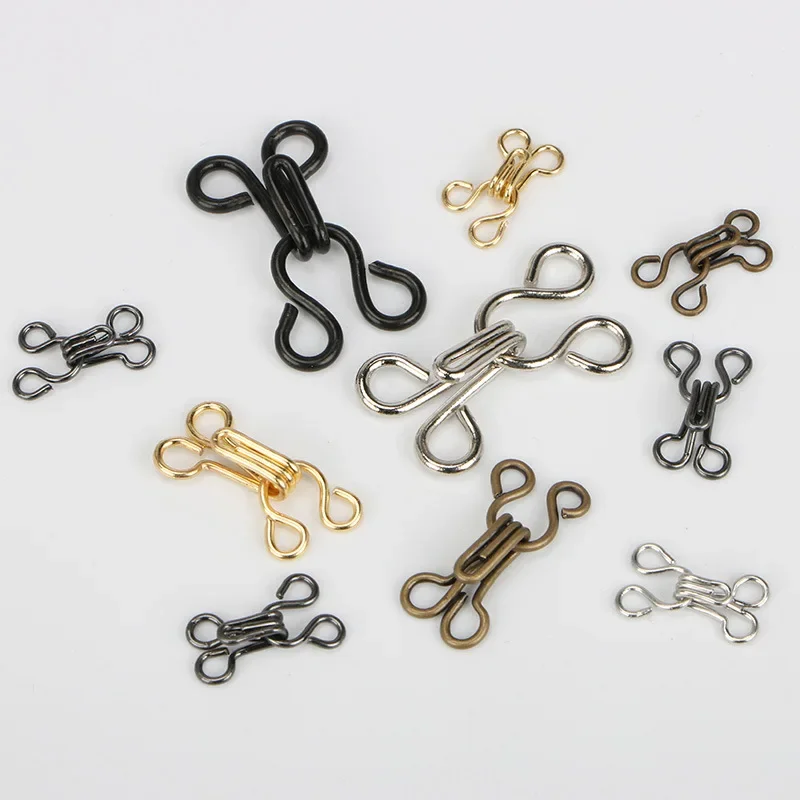 

60 set Brass Sewing Hooks and Eyes Closure Buckles for Bra and Clothing Repair Fasteners Sew On Fur Coat Suit Trousers