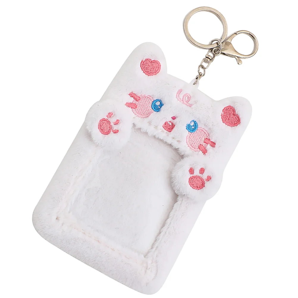 Wear-resistant Card Holder Badge Bank Slim Keychain Plush Postcards Sleeve Fabric Cartoon Animal