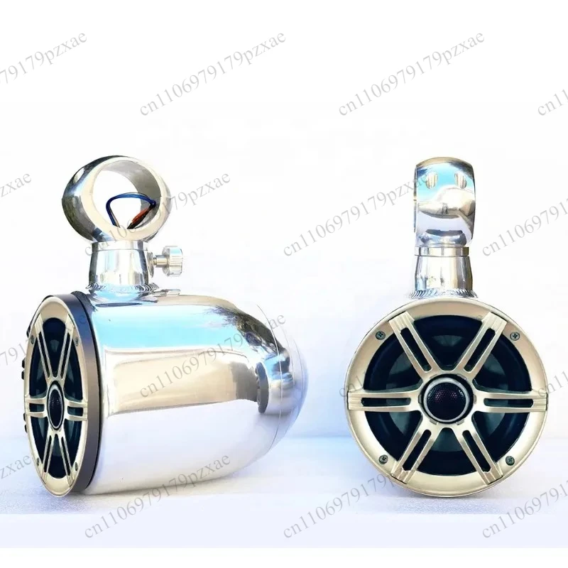 6.5 Inch 60W Waterproof Rotatable Marine Tower Speakers Polished Aluminum Pair