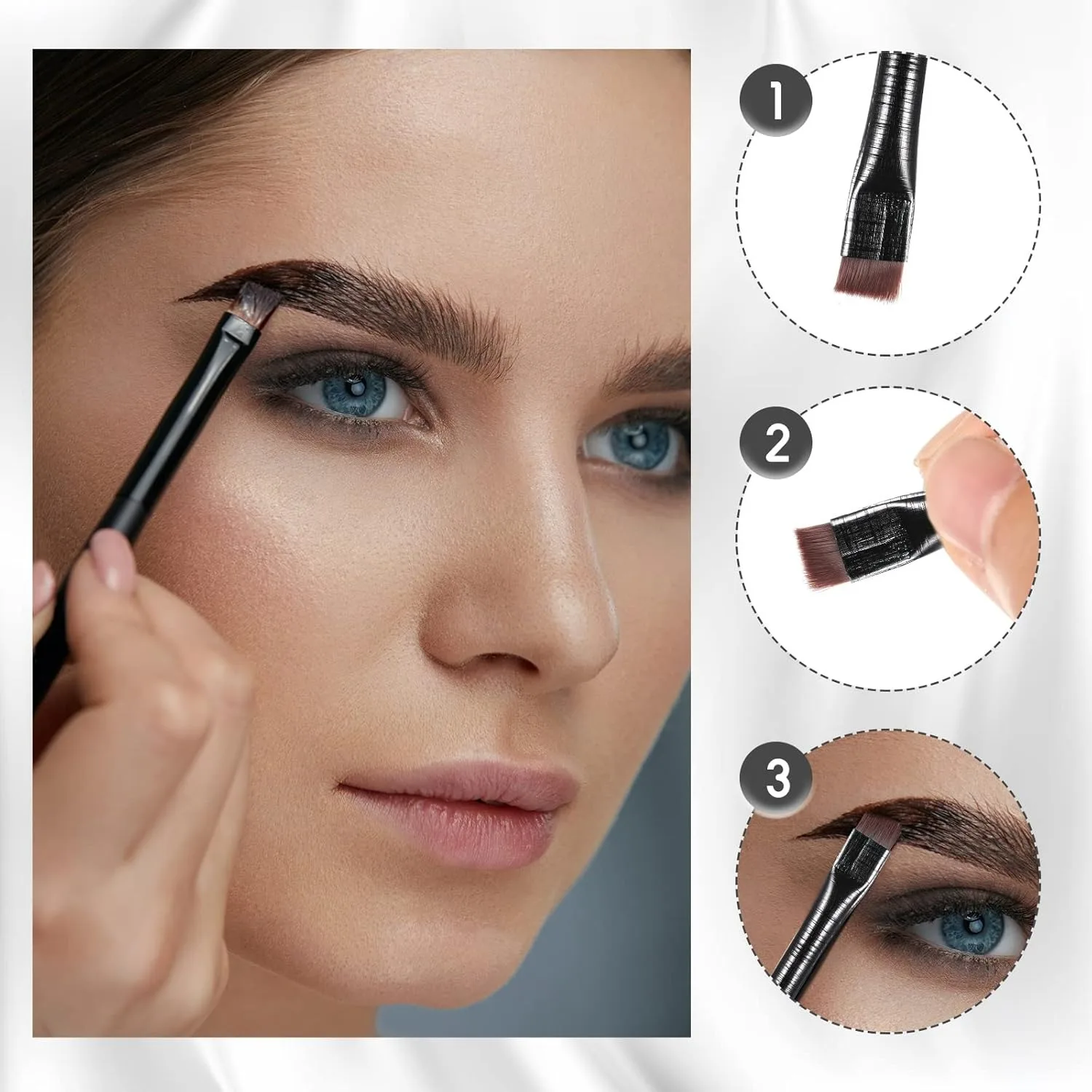 Micro Blade Liner Brush – Ultradünne 3 mm abgewinkelte Bürste für chirurgische Präzision im Eyeliner, Augenbrauen-Styling und Lippenkonturierung |   Profes