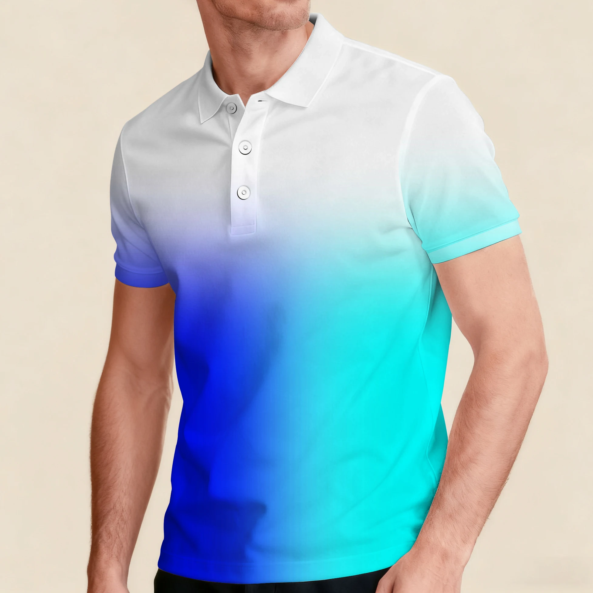 

Летняя мужская разноцветная рубашка ПОЛО с короткими рукавами, модный топ на пуговицах с лацканами, дышащий, удобный и универсальный.