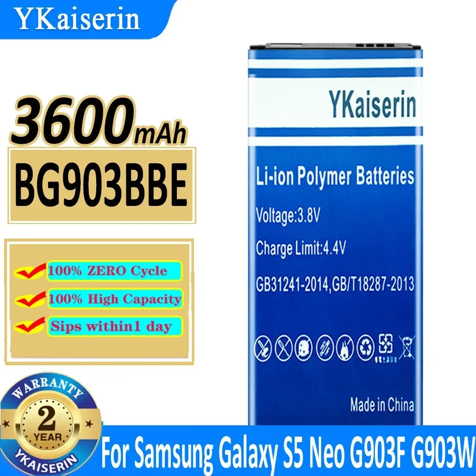 YKaiserin Battery EB-BG903BBE EB-BG900BBE For Samsung Galaxy S5 Neo G903F G903W G903M G903H 3600mAh Batteria