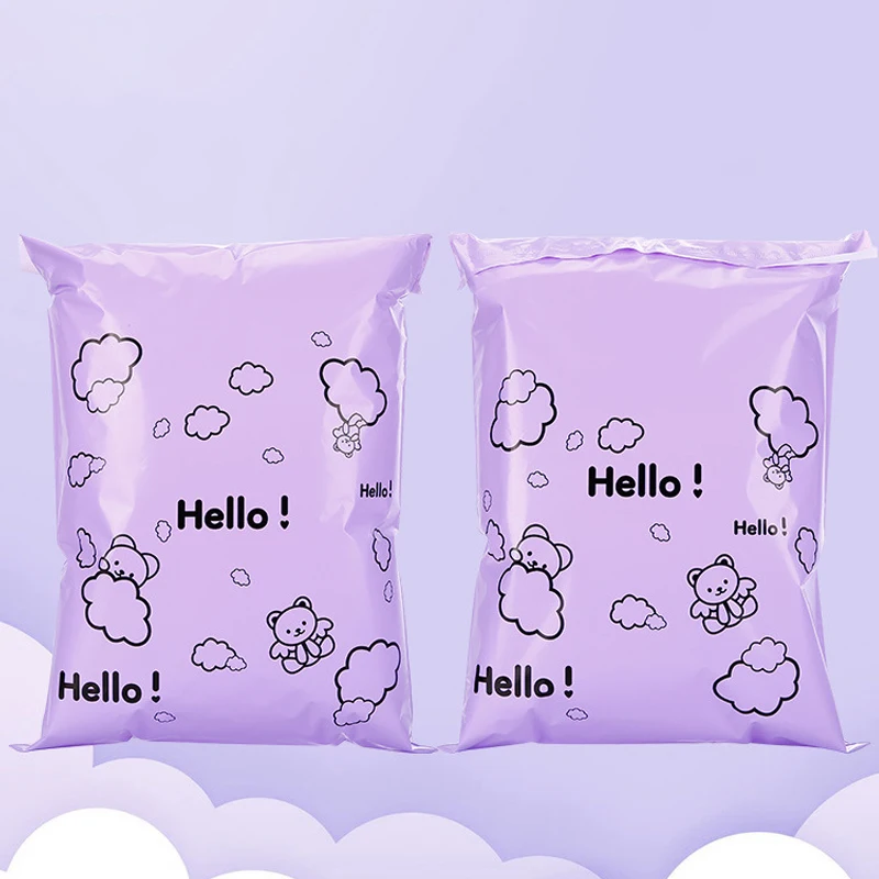 High Beauty Colorful Bear Small Card Packaging Waterproof Bag Aircraft Box Self adhesive Plastic Logistics Bag