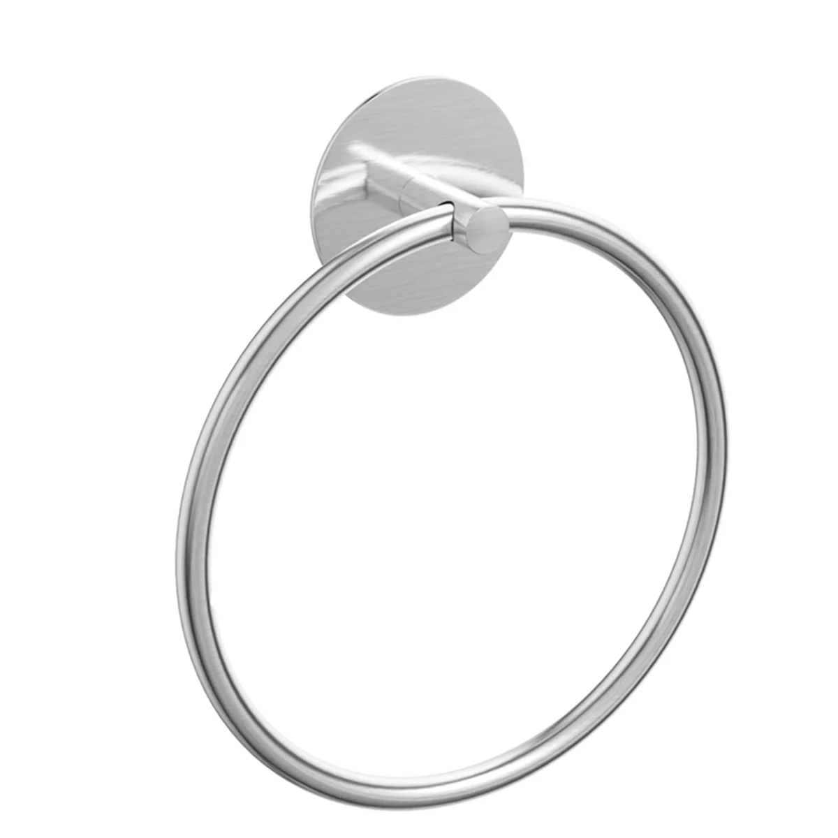 (Top DHDL)Bathroom Towel Ring Stainless Steel Bathroom Towel Rack, Adhesive Wall Mounted Hand Towels Holder, Silver
