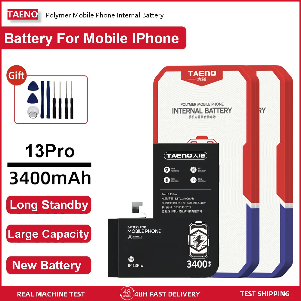 

TAENO Mobile Phone Battery for iPhone 13 Pro 3400mAh High-Capacity Replacement Lithium Polymer Batteries Bateria For iPhone13Pro