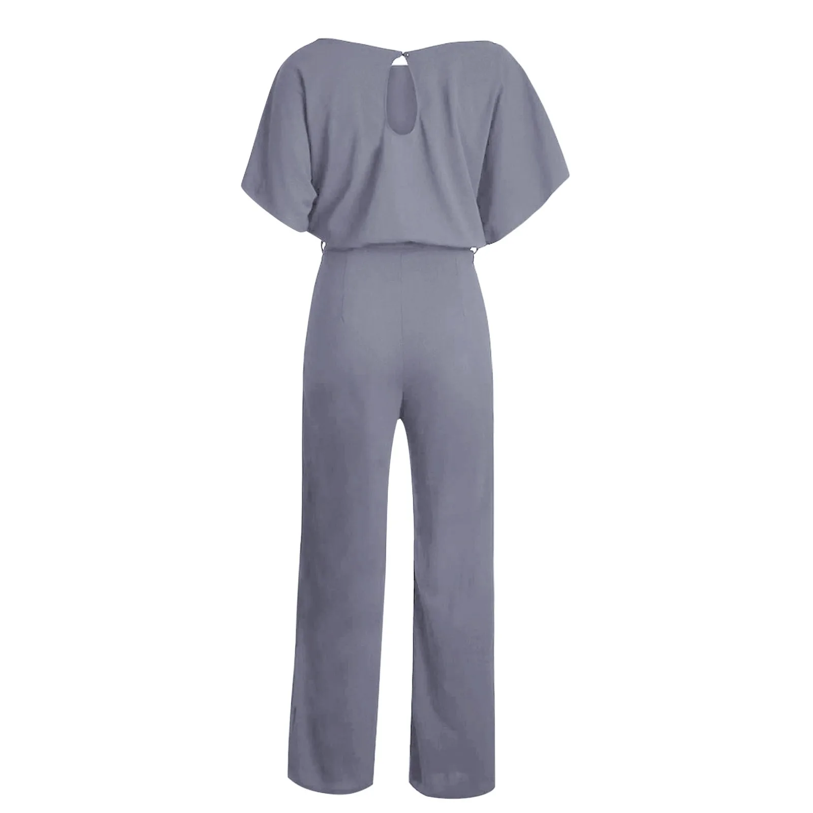 Tuta da donna con lacci pantaloni tuta estiva a maniche corte moda tinta unita pagliaccetti con bottoni cintura dritta elegante tuta