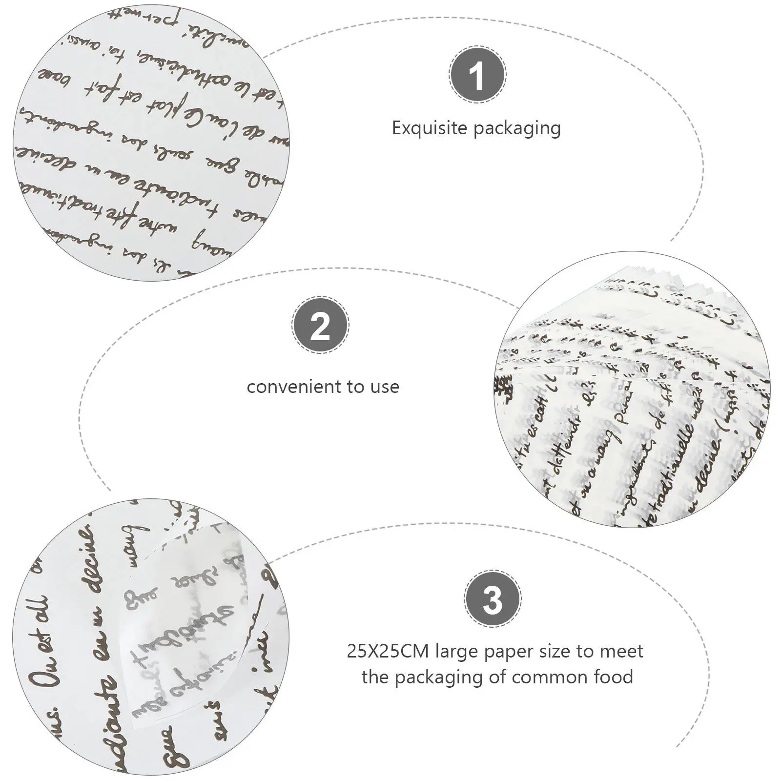 50Sheets Oilproof Packaging Paper Exquisite Retro Printing 25x25cm Food Wrapping Flower Bouquet Craft Waterproof Paper