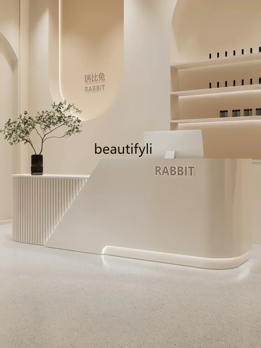 Simple Beauty Salon Reception Desk Clothing Store Multi-Function Cashier Hotel Lobby Foot Bath Front Desk Shop Bar Counter