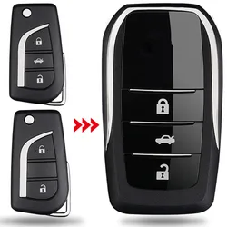 Car Modified Flip Folding Remote Key Shell FOB for Toyota Corolla Camry Crown RAV4 Auris Yaris Avalon Venza Prado Key Case