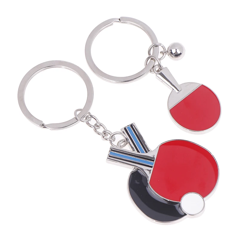 Cute Mini Table Tennis Racket Keychain Sport Ping Pong Paddle Pendant Keyring For Men Women Backpack Car Ornament