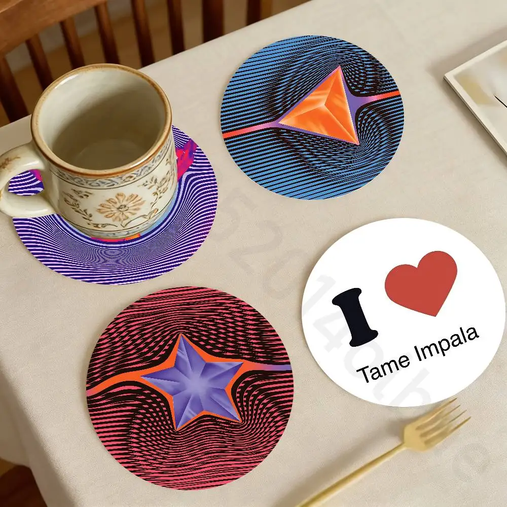 

T-Tame I-Impala Deadbeat Wooden Coaster Set Coffee Teacup Decoration Coffee Shop Beverage Shop Family Restaurant