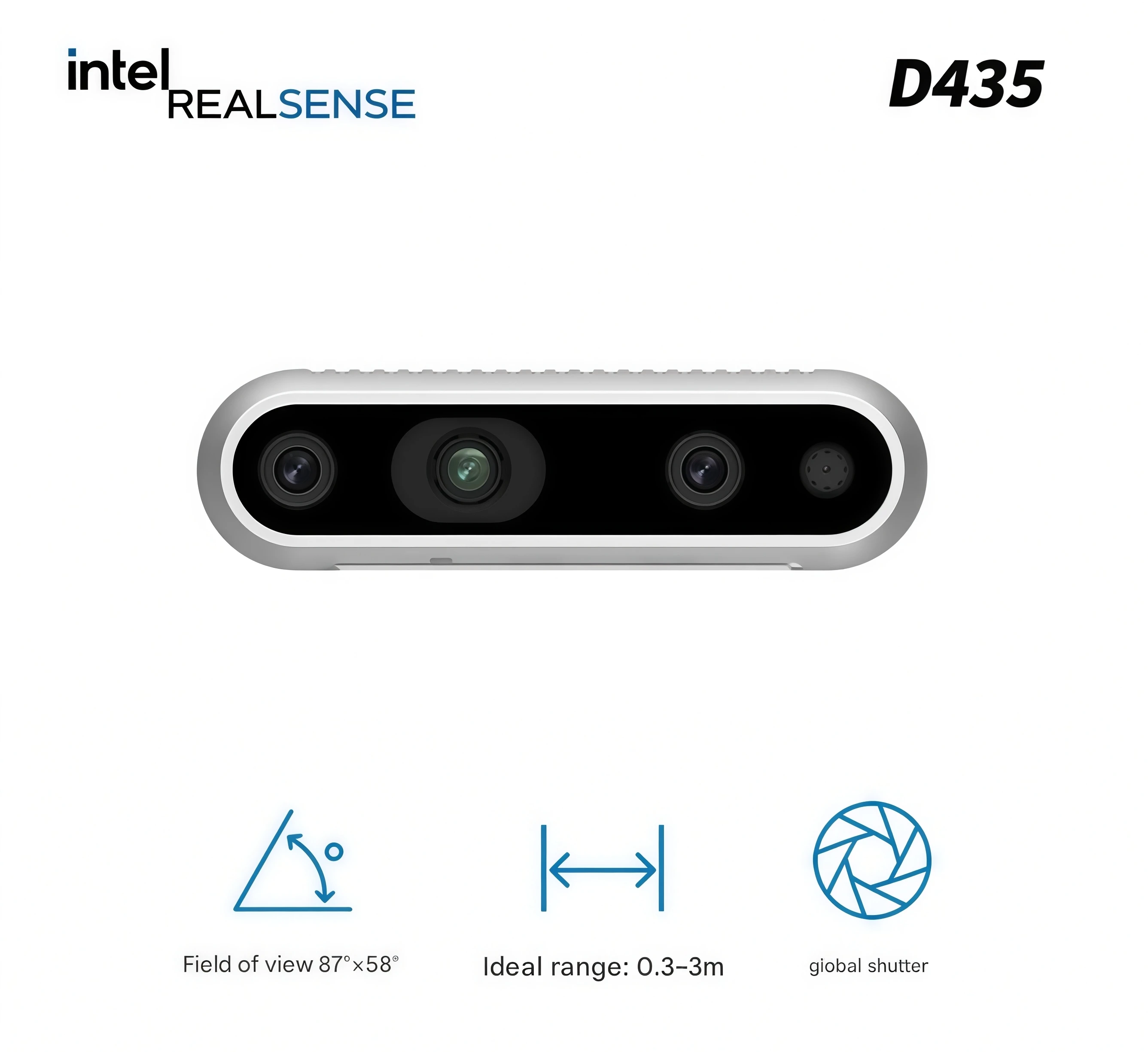 

Intel RealSense D435 Intel Depth Camera Dual-Vision Infrared Ranging and Obstacle Avoidance 3D Camera