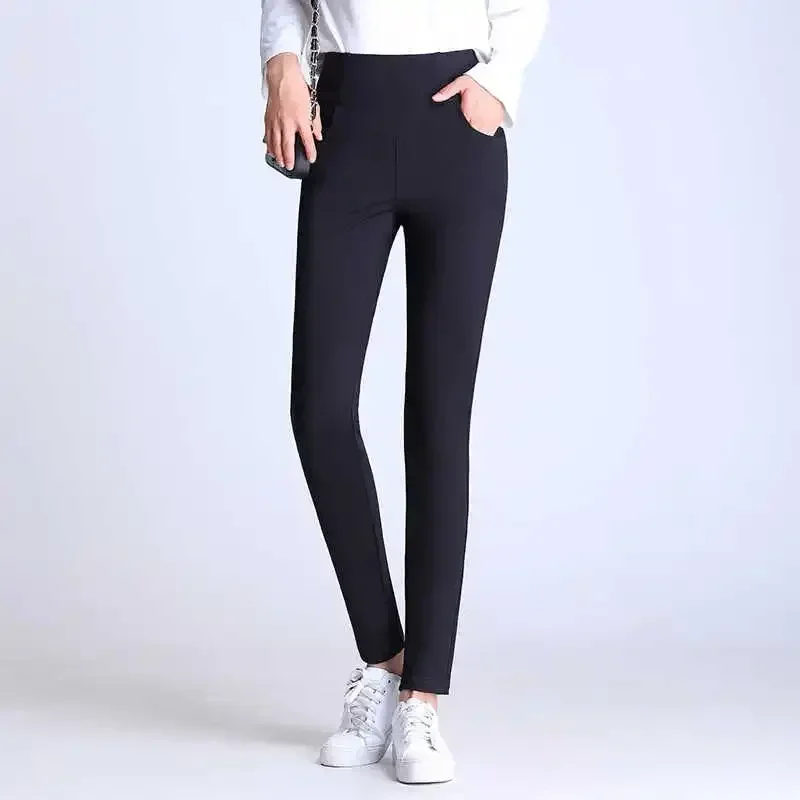 S-6XL Plus Größe Fleece Hohe Stretch Lange Leggings Frauen Herbst Winter Hosen Frauen Plus Samt Dünne Weiße Dünne Leggings C7885