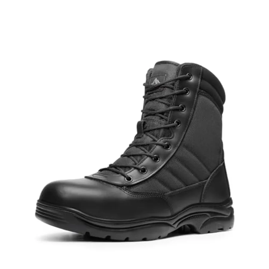 

Steel Toe Boots for Men Safety Industrial and Construction Military Work Boots Slip Resistant ASTM F2413-18, TROOPER-STL