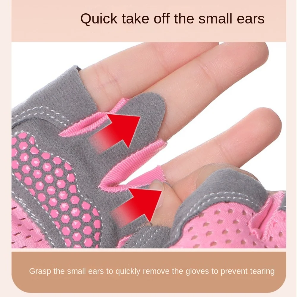 

Breathable Children's Half Fingers Gloves Outdoor Sports Wear-resistant Cycling Gloves Anti Slip Protective Gloves Spring Summer