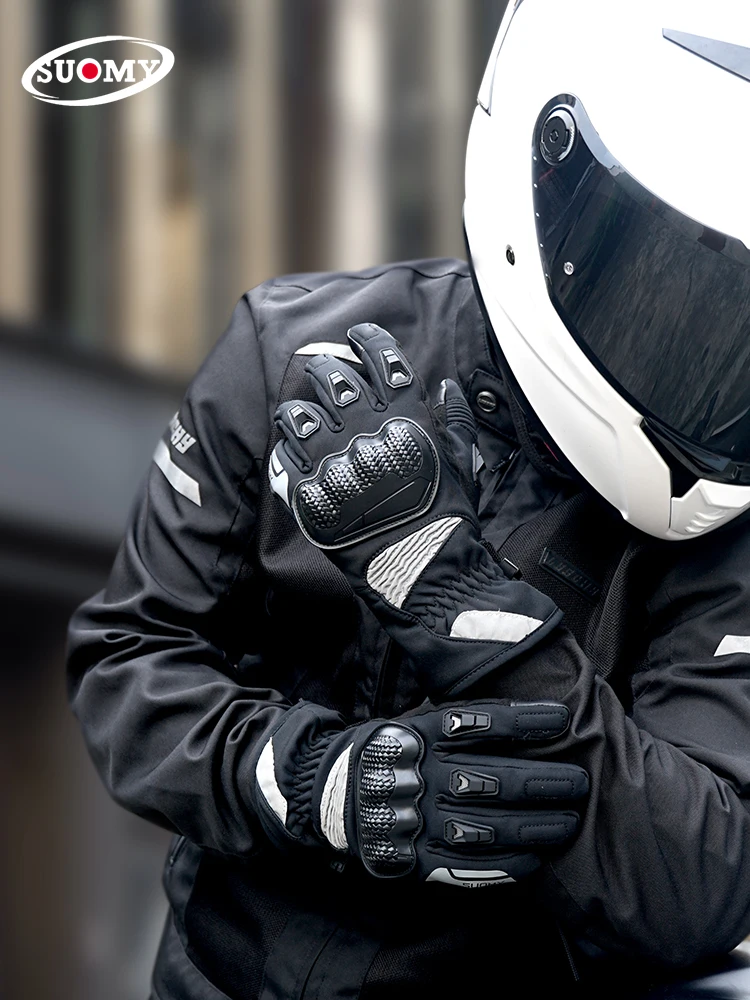 SUOMY Spring Autumn Winter Motorcycle Gloves Waterproof Touchscreen Thermal Anti-Slip Motocross Riding Gear Gloves Men Women