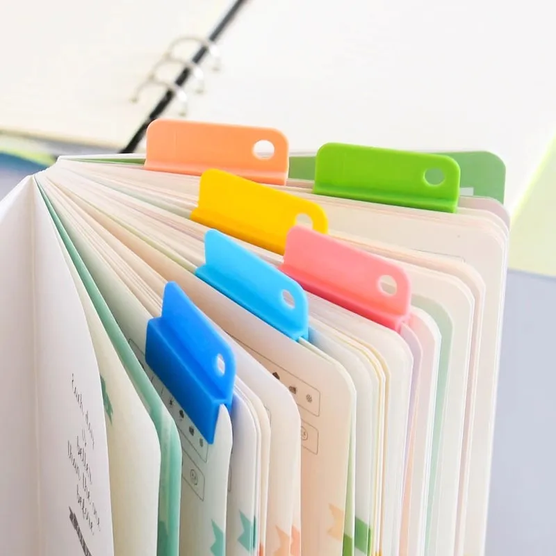 6pcs Writable Paper Clips Kawaii File Documents Paper Journal Planner Index Page Tickets Clamps Cute Notebook Bookmarks Office