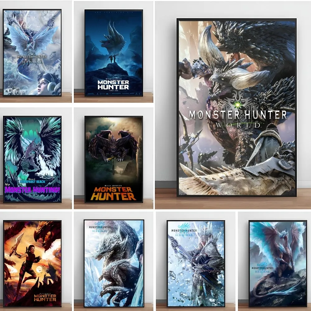 M-Monster Hunter Game Poster Paper Print Home Living Room Bedroom Entrance Bar Cafe Art Painting Decoration