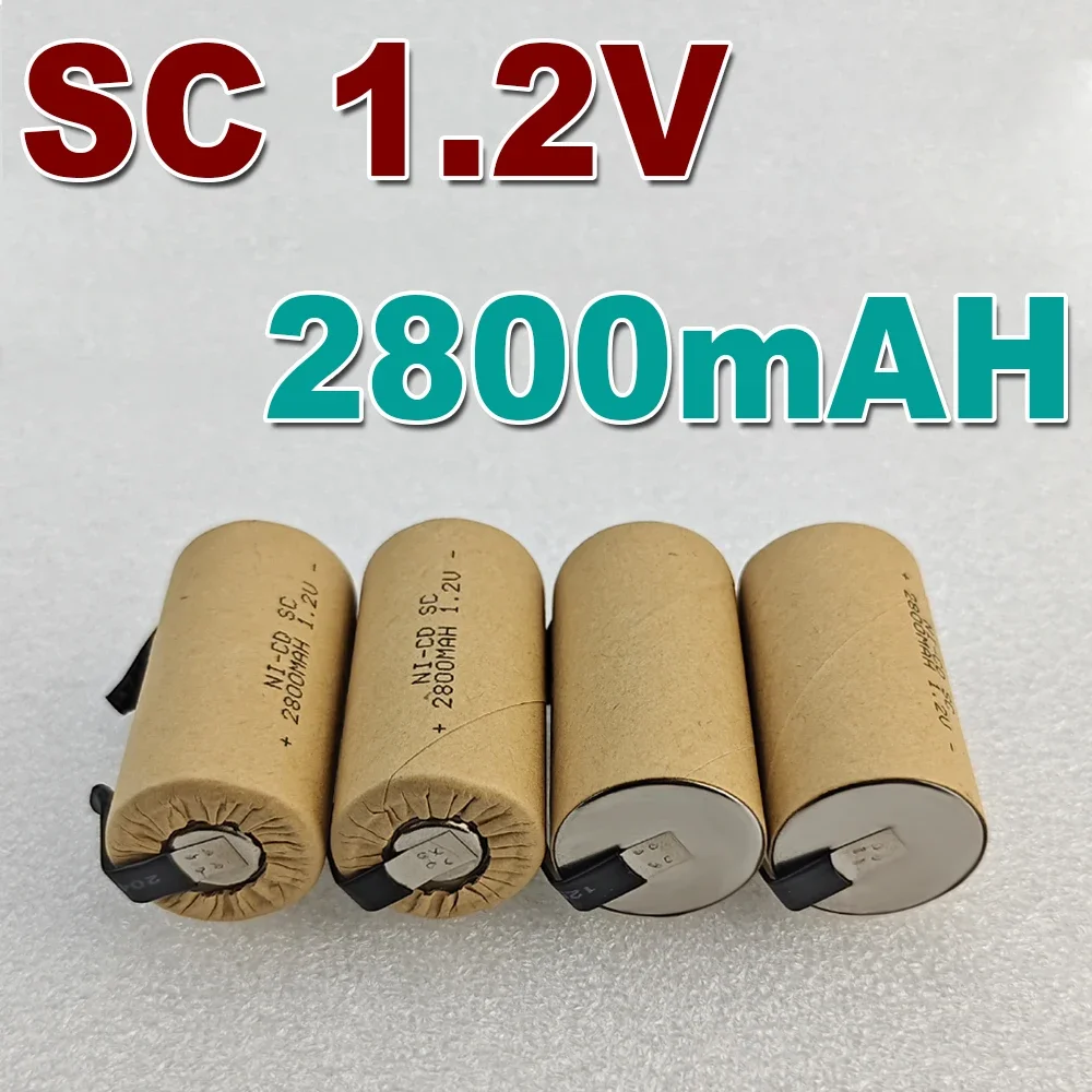 

Original Screwdriver Electric Drill SC Batteries 1.2V 2800mah SC Ni-Cd Rechargeable Battey with Tab Power Tool NiCd SUBC Cells