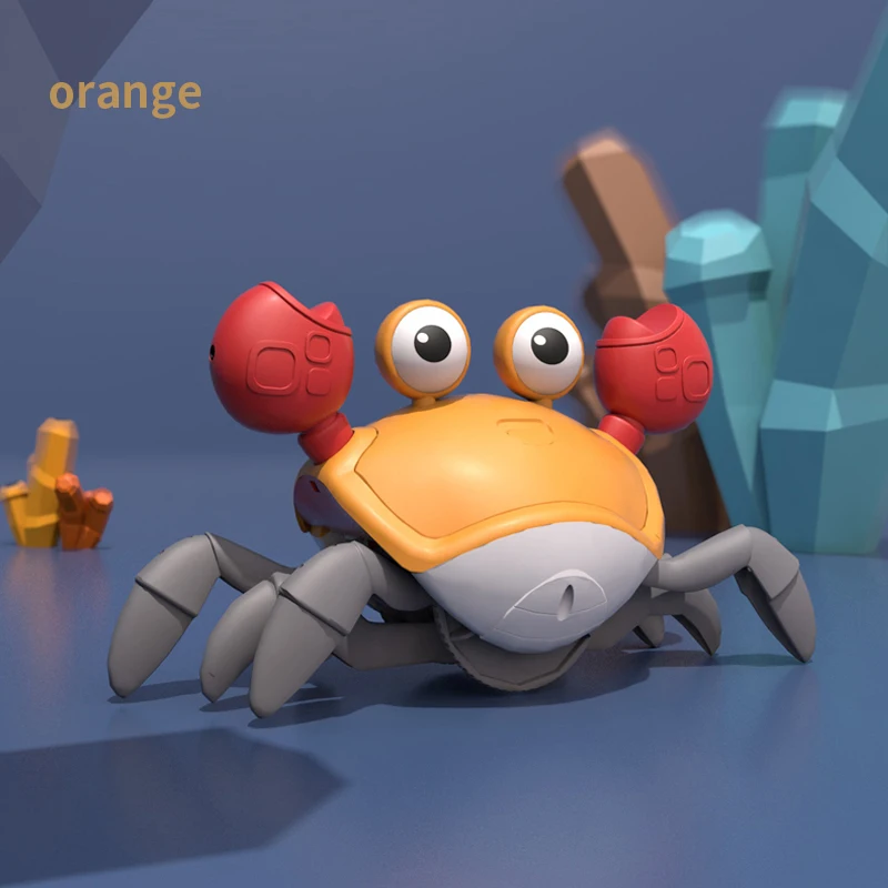 Dancing Crab Toy for Babies Crawling Interactive Escape Crabs Walking Dancing with Music Automatically Avoid Obstacles Toys