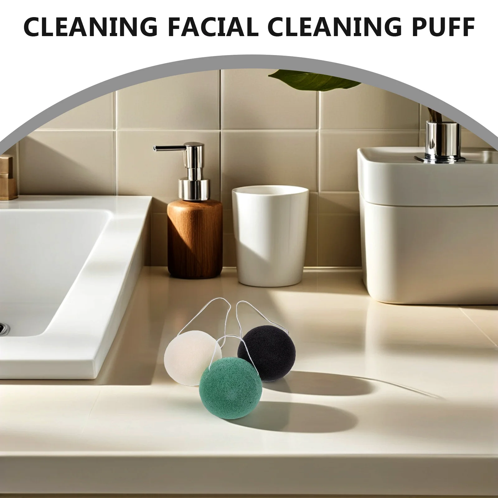 

6pcs Round Konjac Face Washing Puff Natural Facial Cleansing Sponge For Sensitive Skin Exfoliating Biodegradable Sponges Home