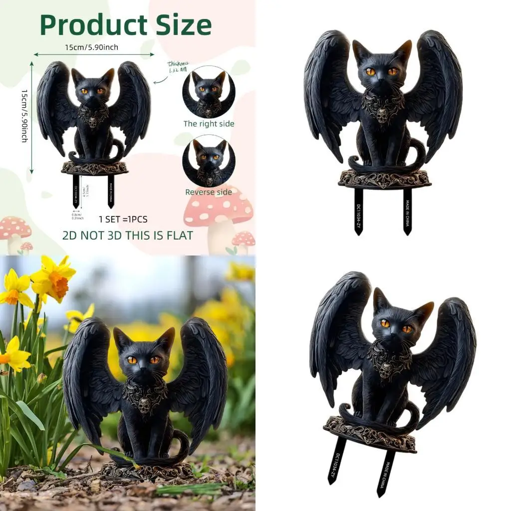 

Holiday Ready Black Moggie Yard Sign Durable PVC Garden Decoration Art Piece D2RD