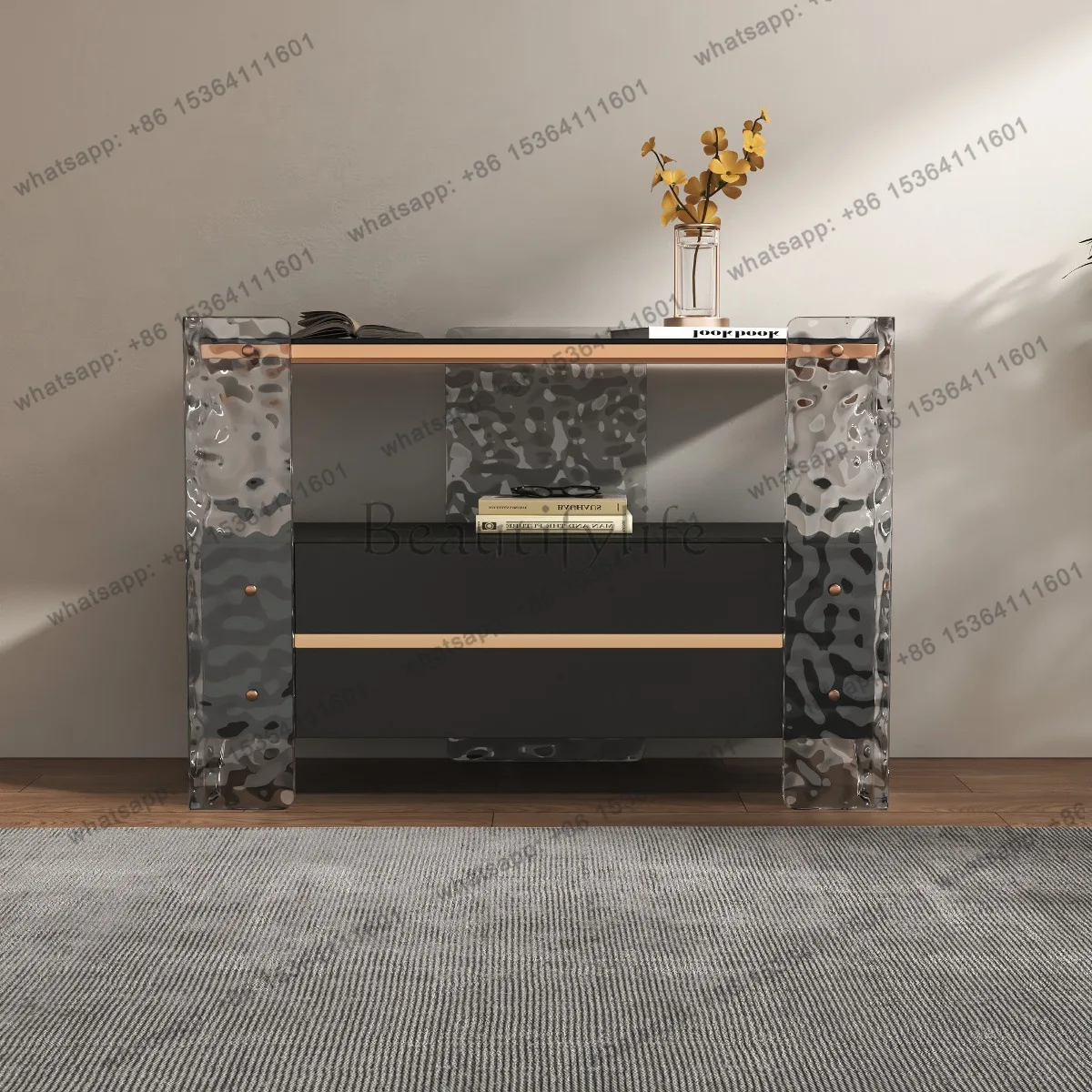 LS Light Luxury Premium Sense Entrance Platform Living Room Entrance Foyer Decorative Cabinet Modern Simple Acrylic