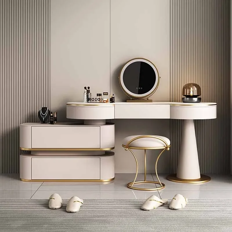 

Storage Drawers Dressing Table Makeup Modern Luxury Mirror Dressing Table Living Room Large Comoda Pra Quarto Bedroom Furniture