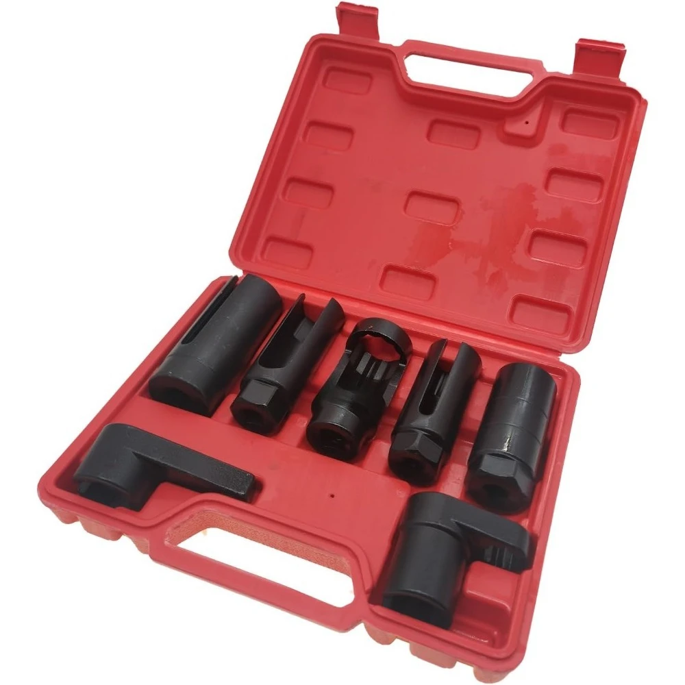 

7Pcs Oxygen Sensor Socket Set 22mm/27mm/29mm Universal O2 Sensor Removal Tool