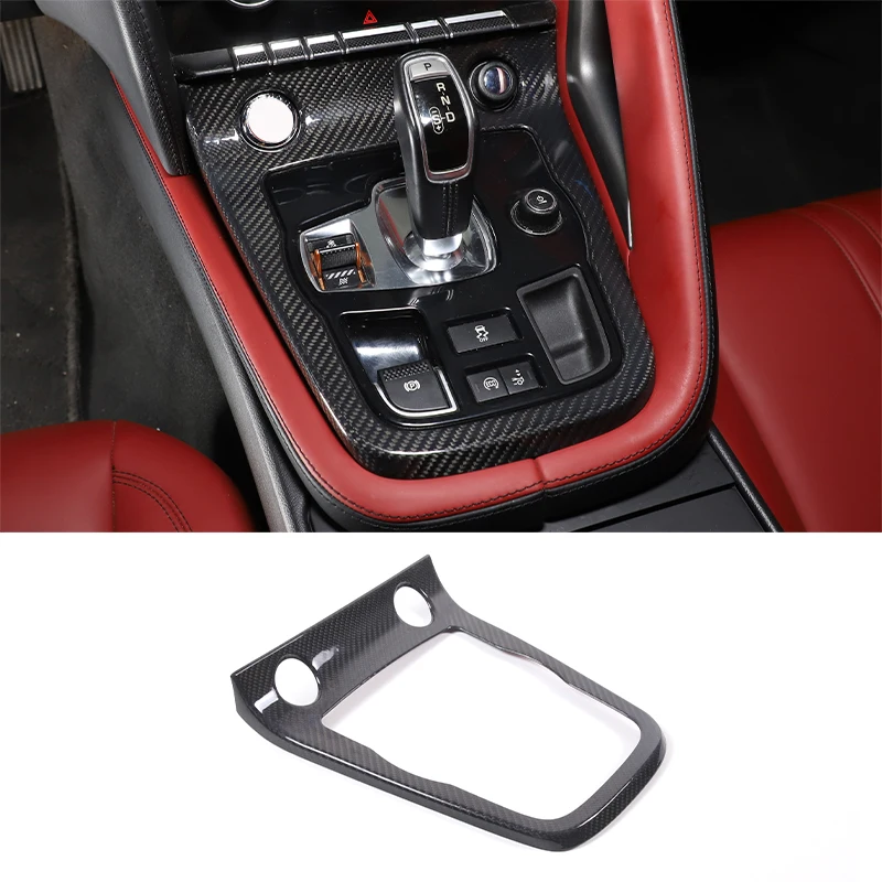 

For Jaguar F-TYPE real carbon fiber car gear decorative frame interior modification stickers car accessories 2013-2024
