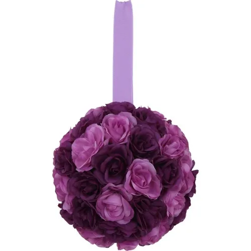 Euro Flora Artificial Rose Ball 30 Cm (Purple)