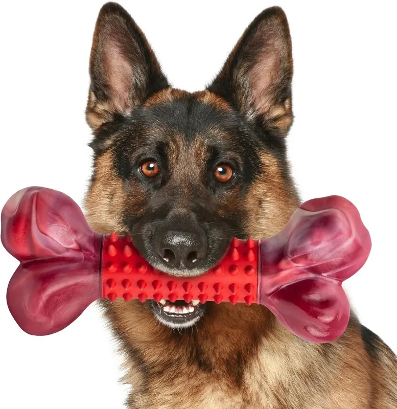 

Жесткая собачья кость со вкусом говядины, 8-дюймовая нейлоновая и резиновая жевательная игрушка для агрессивной жевательной кости, крупных пород